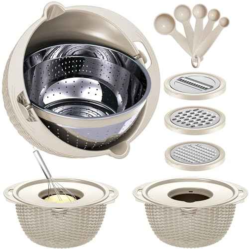 4 1 Colander with Bowl & Spoons Set