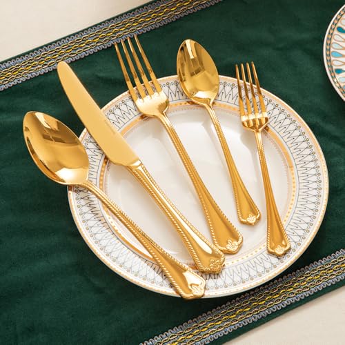 40 Pcs Gold Silverware Set (40 Count)