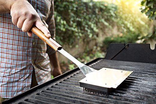 QVG40 Verde Collection Grill Brush with Replaceable Bristles and Scraper