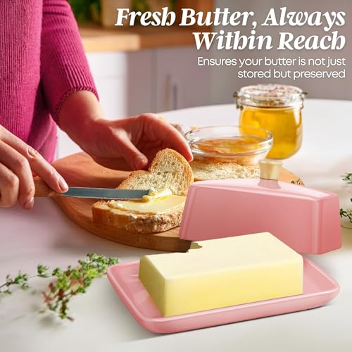 Extra Large Ceramic Butter Dish with Lid