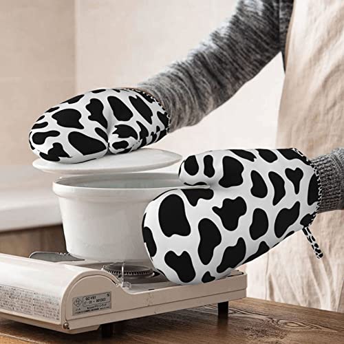 Cow Print Oven Mitts and Pot Holders Sets of 2