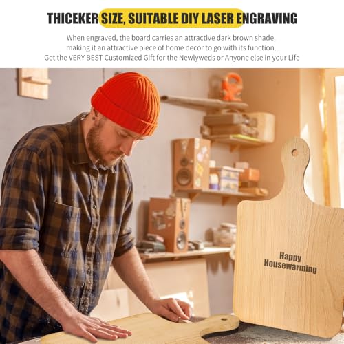 6 Pcs Wood Cutting Boards with Handle (6 Count)