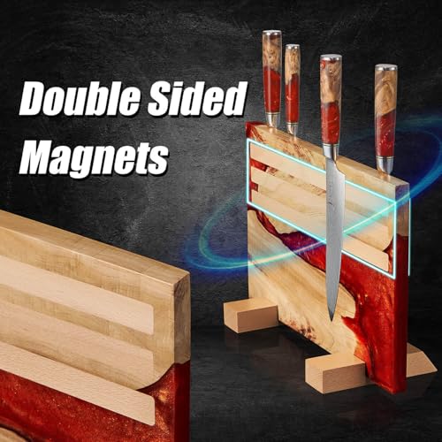 SENKEN "Red Tsunami" Extra Large Magnetic Knife Block