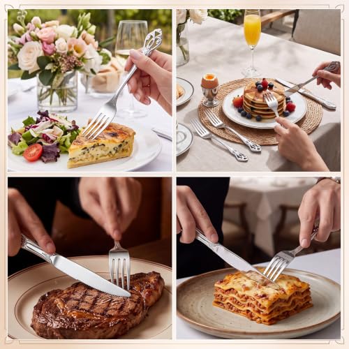 100 Pieces Retro Royal Stainless Steel Dinner Flatware Cutlery Set (100 Count)