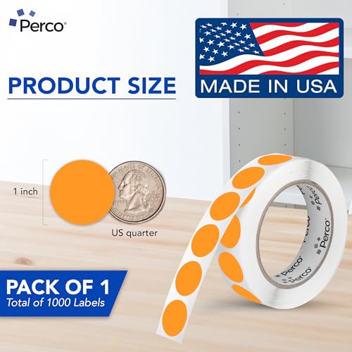 Neon Orange Round Circle Dot Sticker 1