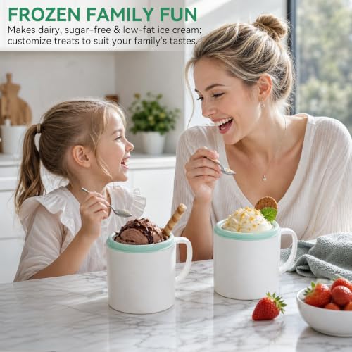 Home Ice Cream Maker Machine with 2 Ice Cream Bowls