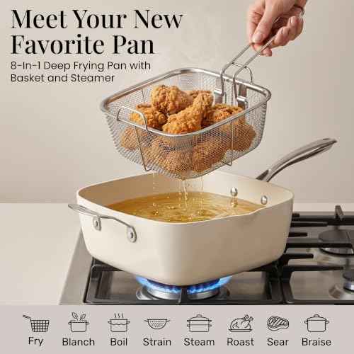 20 Pc Ceramic Cookware Set with Knives Set (20 Count)