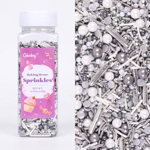 Gray & Sliver Sprinkles for Cake Decorating 4.23ounce (4.23 Ounce)