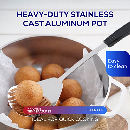 2.4 QT / 2.3 Liter) Small Caldero Pot with Lid, Cast Aluminum Rice & Cooking Pot, 7 Cup Capacity for Rice, Beans, Soups, Stews, Sides & Everyday Cooking