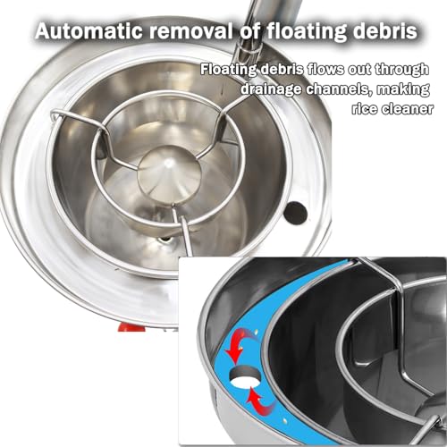 Commercial Rice Washer Kitchen Rice Washing Machine Hydraulic Pressure Type 44lbs Capacity