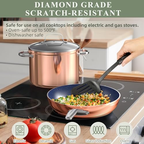 Healthy Duralon Blue Ceramic Nonstick Cookware Set
