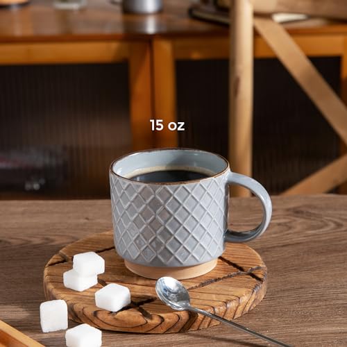 15 OZ Stackable Coffee Mugs Set of 4 (4 Count)