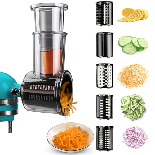 Stainless Steel Slicer Shredder Attachments for KitchenAid Stand Mixers (5 Count)