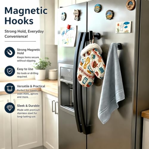 Magnetic Hooks Coat Magnet Hooks for Hanging (2 Count)