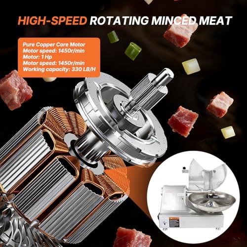 Hakka Commercial 10L Meat Bowl Cutter Mixer