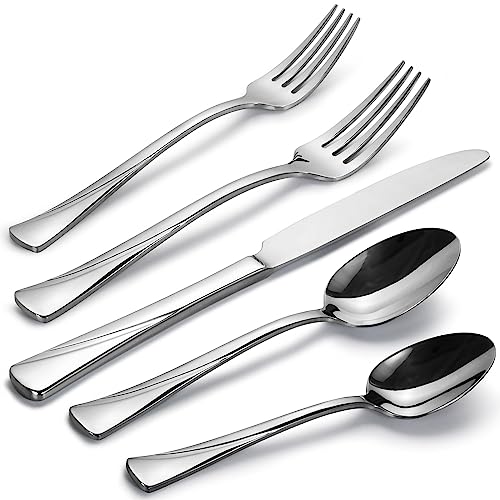 Alice 60 Piece Silverware Set Stainless Steel Flatware Set (12 Count)