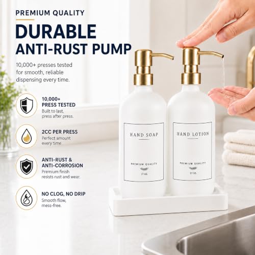 Thick Glass Soap Dispenser (2 Count)