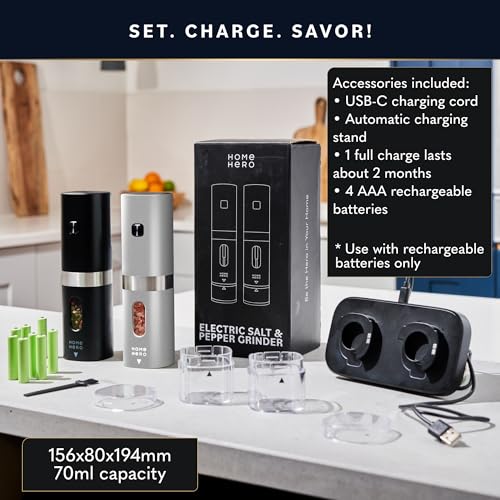 Electric Salt and Pepper Grinder Set