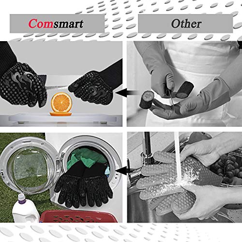 BBQ Gloves 1472F Heat Resistant Silicone Non