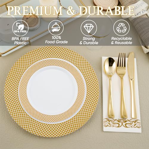 175 Pieces Gold Dinnerware Set for 25 Guests
