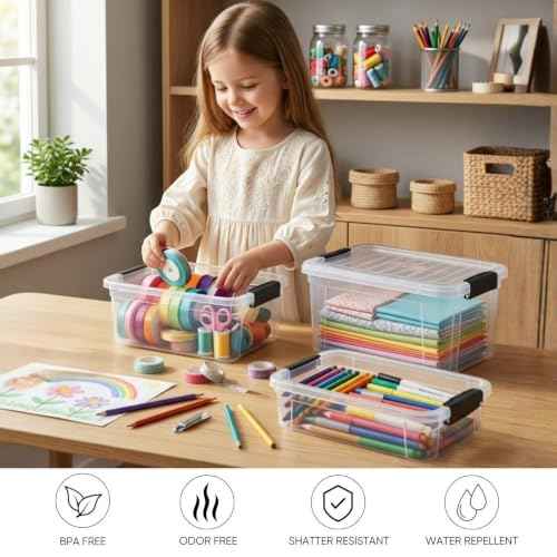 1.85 Quart Clear Plastic Storage Boxes with Lids