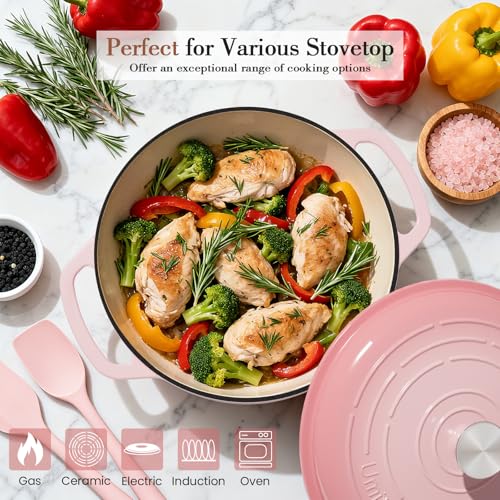 6QT Enameled Cast Iron Dutch Oven with Lid