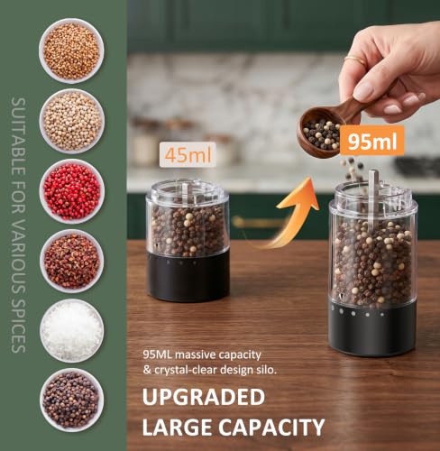 Electric Rechargeable Salt and Pepper Grinder Set (95 95)