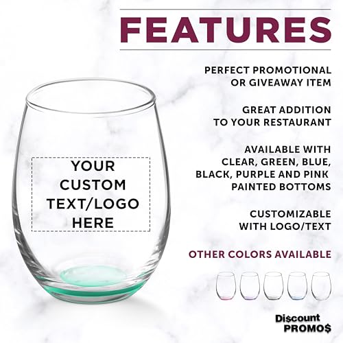Custom Stemless Wine Glasses by ARC 5.5 oz Set of 12 (100 Count)