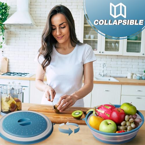 4 in 1 WENWELL Vented Collapsible Microwave Splatter Cover & Mat (2 Count)