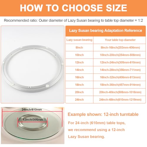 20 Inch Lazy Susan Hardware Aluminum Bearing Metal Rotating Turntable Bearing Swivel Plate Hardware Lazy Susan Bearing Lazy Susan Parts Lazy Susan Mechanism Lazy Susan Kit Lazy Susan Base Only