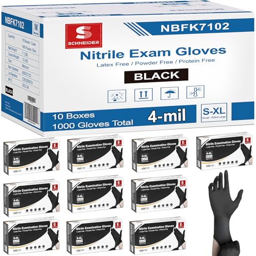 Black Nitrile Gloves (1000 Count)