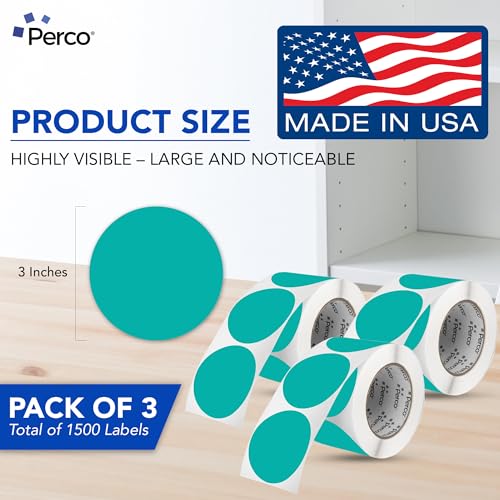 Teal Perforated Round Circle Dot Sticker 3 (3 Count)