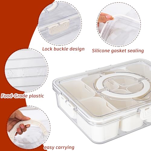 Divided Serving Tray with Lid and Handle