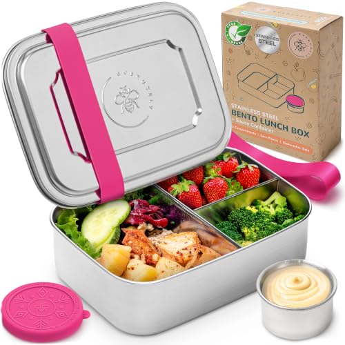 Stainless Steel Bento Box + Condiment Container (6 Count)