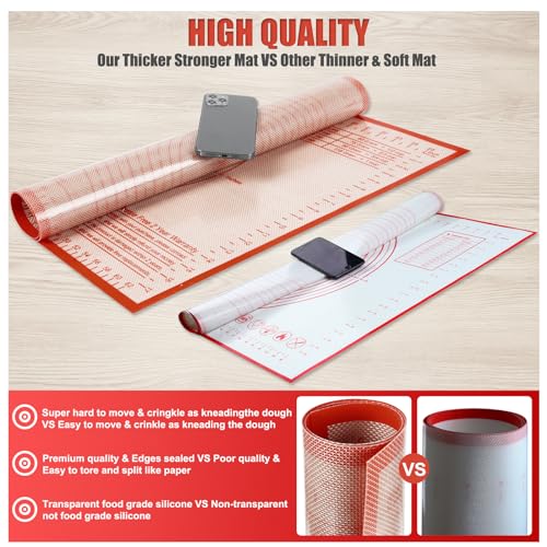 Silicone Pastry Mat 36x24 Inch Nonstick Baking Mat