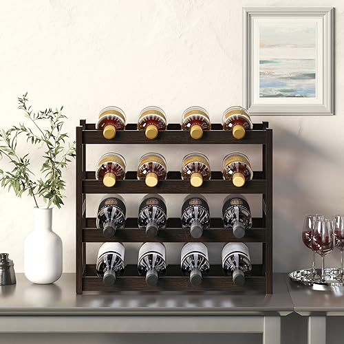 Bamboo Wine Rack Storage (16 Count)