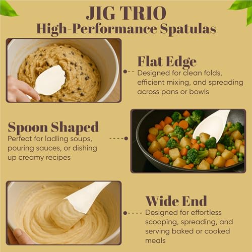JIG TRIO Double Headed Silicone Spatula Set (3 Count)