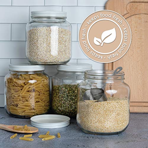 4 Pack 64 oz Mason Jars Wide Mouth (4 Count)