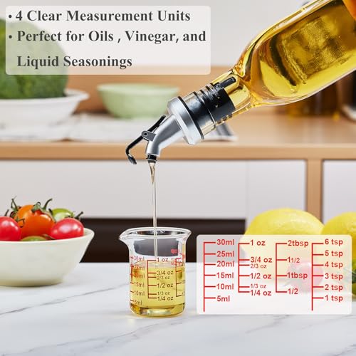 Glass Measuring Cups with V (2 Count (1 fl oz each))