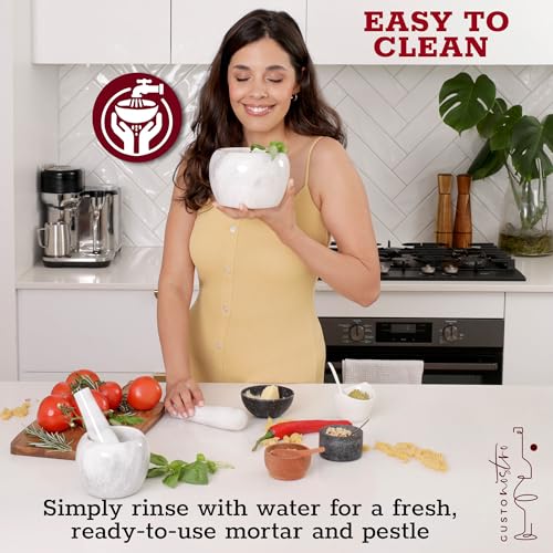 Natural Marble Mortar and Pestle Set