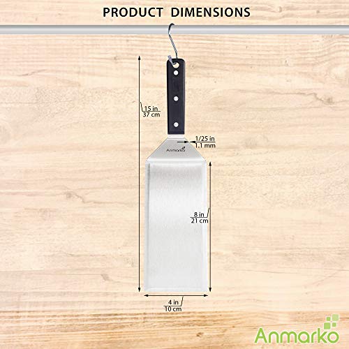 Turner 4x8 Stainless Steel Metal Griddle Spatula
