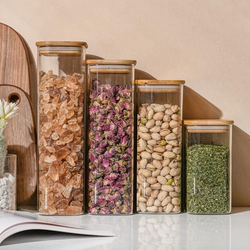 56oz 1.8Qt Rectangle Glass Storage Containers with Lids 4 (4 Count)