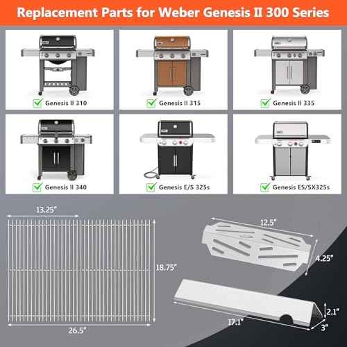 SUS304 18.75" Grill Grates for Weber Genesis 2