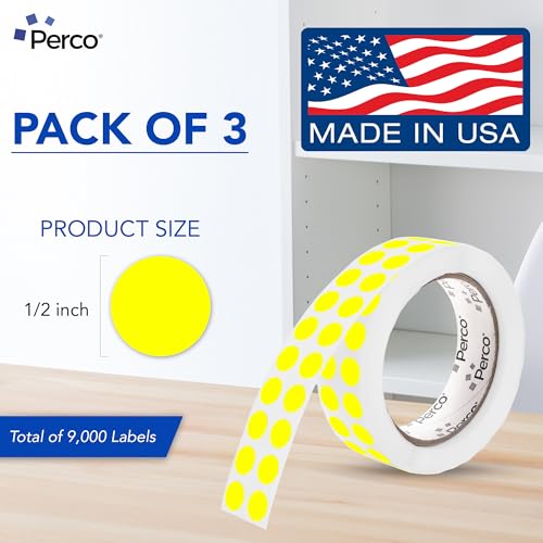 Neon Yellow Perforated Round Circle Dot Sticker 1 (3 Count)