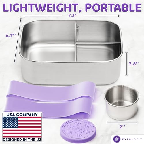 Stainless Steel Bento Box + Condiment Container