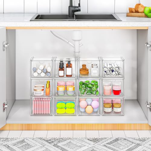 6 Pack Stackable Acrylic Storage Drawers (6 Count)