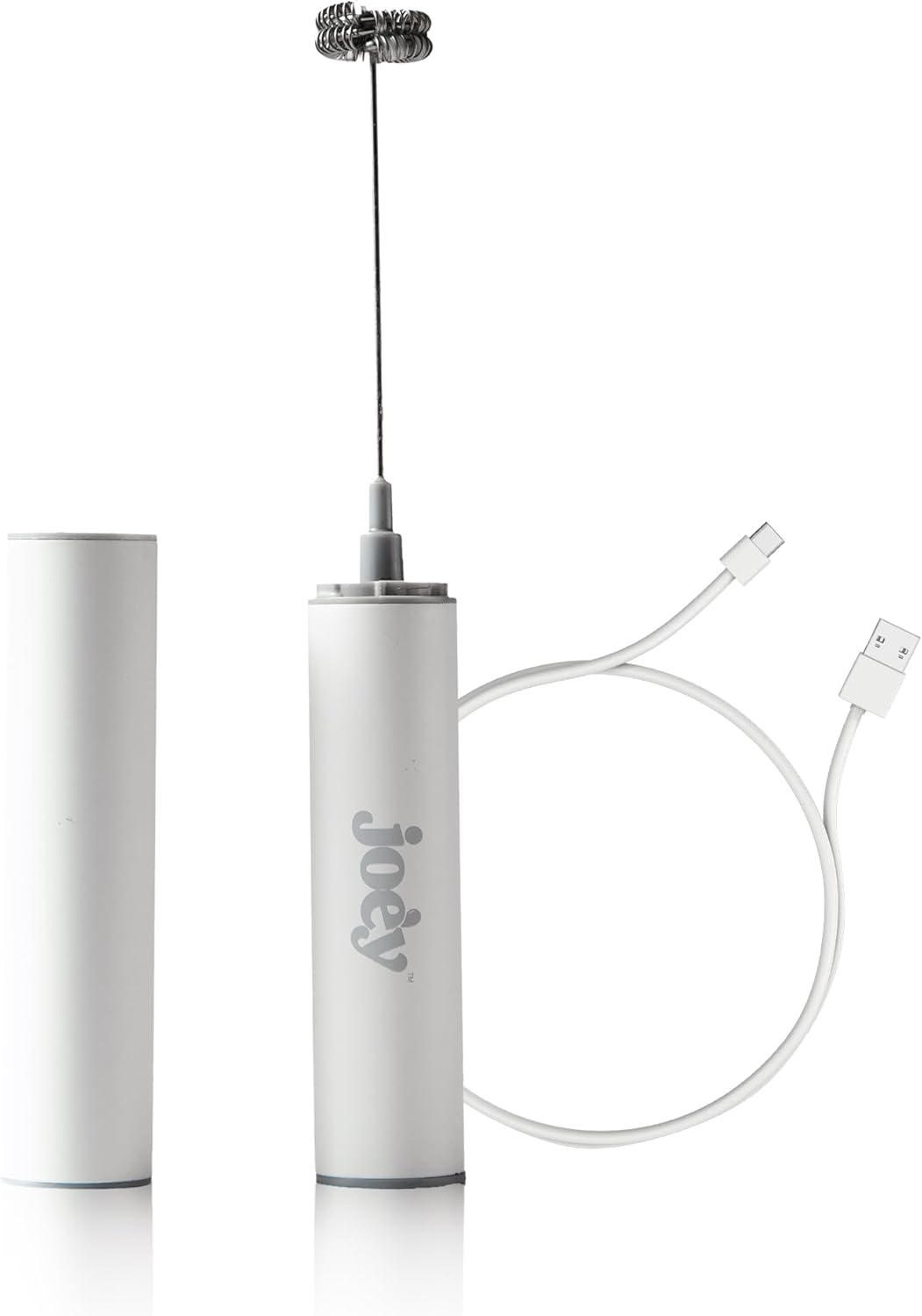 Joe’y High-Grade Milk Frother, USB-Powered Handheld Whisk for Coffee, Lattes, Matcha, Hot Chocolate, Dual-Speed Stainless Steel Frothing Wand with Travel Case, Double-Whisk, White - Culinary Roots