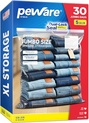 5 Gallon Extra Large Storage Bags (30 Count)