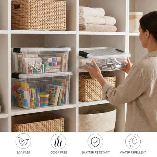 14.7 Quart Clear Plastic Storage Boxes with Lids