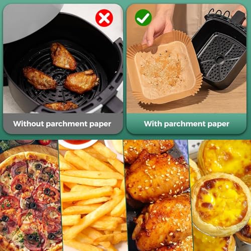 1000Pcs 8" Square Air Fryer Liners Disposable for 5 (1000 Count)